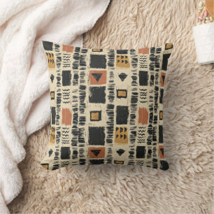 Rustic Mudcloth Geometric Pattern (3) Cushion