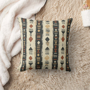 Rustic Mudcloth Geometric Pattern (4) Cushion