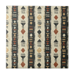 Rustic Mudcloth Geometric Pattern (4) Tile