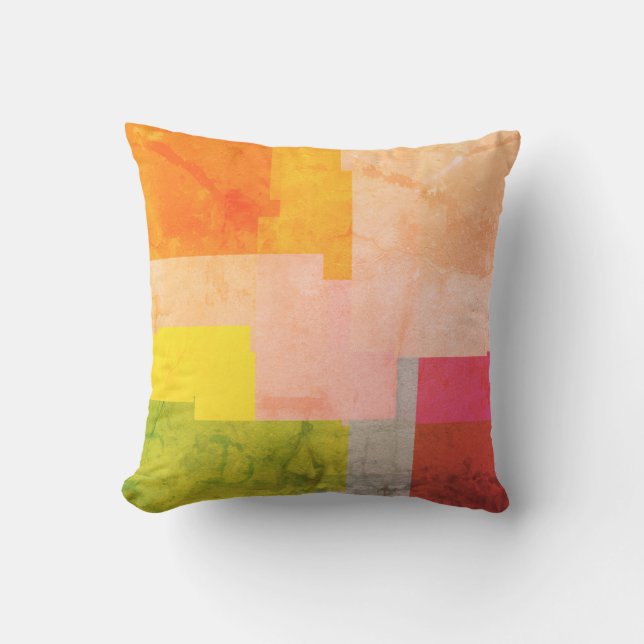 Rustic Multicolored Stripes Cushion (Front)