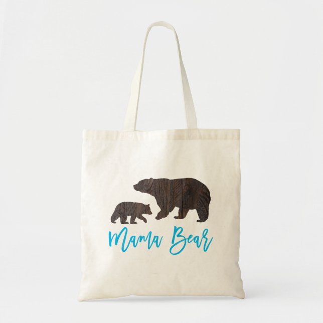 Rustic Mum and Baby Bear Tote Bag (Front)