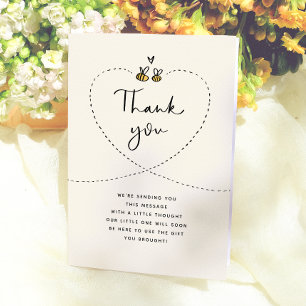 Rustic Mummy to Bee Baby Shower Thank You Card
