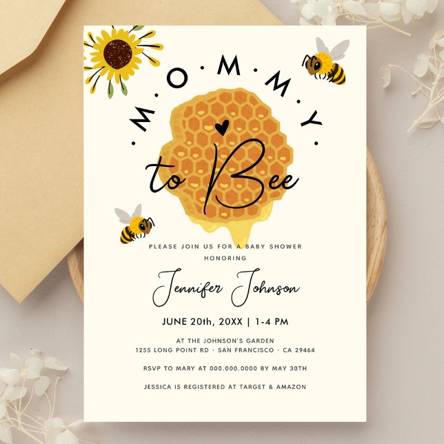 Rustic Mummy To Bee Gender Neutral Baby Shower  Invitation (Creator Uploaded)