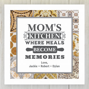 Rustic Mum's Meals Become Memories Kitchen Poster