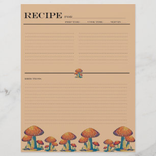 Rustic Mushroom Family Recipe Cards