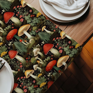 Rustic Mushroom Table Runner Custom Nature Look