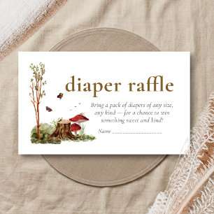 Rustic Mushroom Woodland Baby Shower Diaper Raffle Enclosure Card
