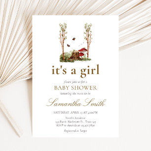 Rustic Mushroom Woodland Baby Shower Invitation