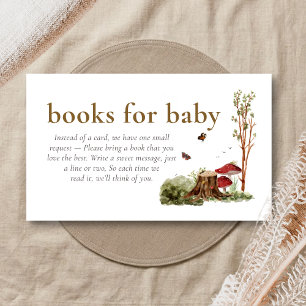 Rustic Mushroom Woodland Shower Books for Baby Enclosure Card