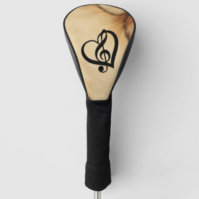 Rustic Music Design Heart Golf Head Cover (Front)