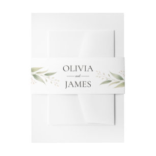 Rustic Name Botanical Eucalyptus Greenery Wedding Invitation Belly Band
