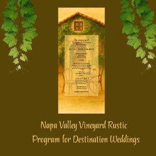 Rustic Napa Valley Vineyard Golden Wedding  Programme