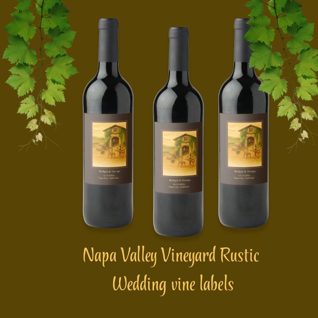 Rustic Napa Valley Vineyard Wedding  Wine Label (Creator Uploaded)