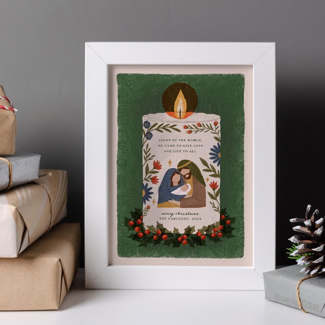 Rustic Nativity Candle Christian Christmas Poster (Creator Uploaded)