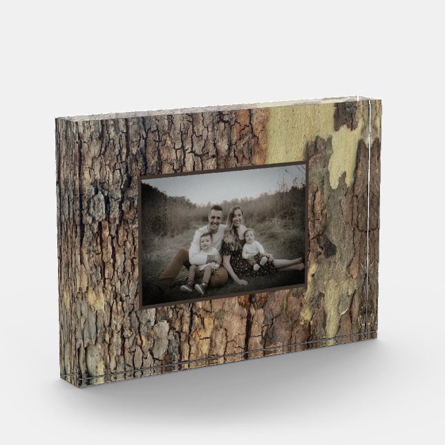 Rustic natural distressed tree bark forest trees  photo block (Left)