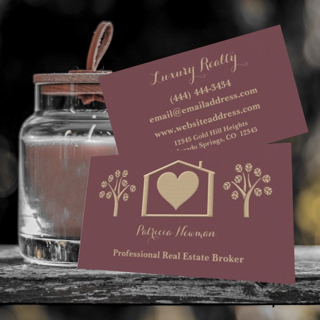 Rustic Natural Real Estate Business Card  (Creator Uploaded)