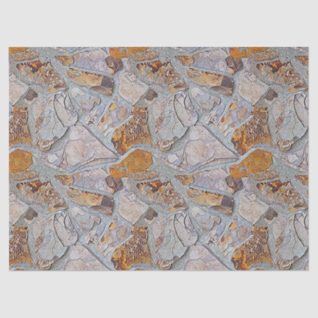 Rustic Natural Stone Mosaic Tiles Pattern Tissue Paper (Front)