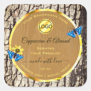Rustic Natural Tree Bark Grain Product Labels Logo