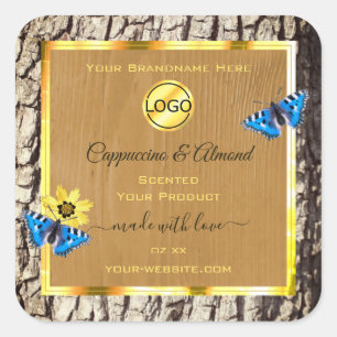 Rustic Natural Tree Bark Grain Product Labels Logo
