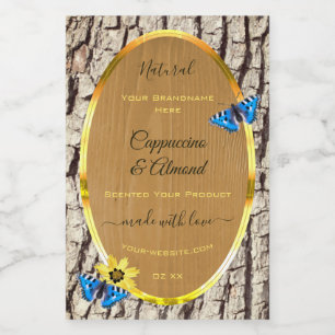 Rustic Natural Tree Bark Wood Grain Product Labels