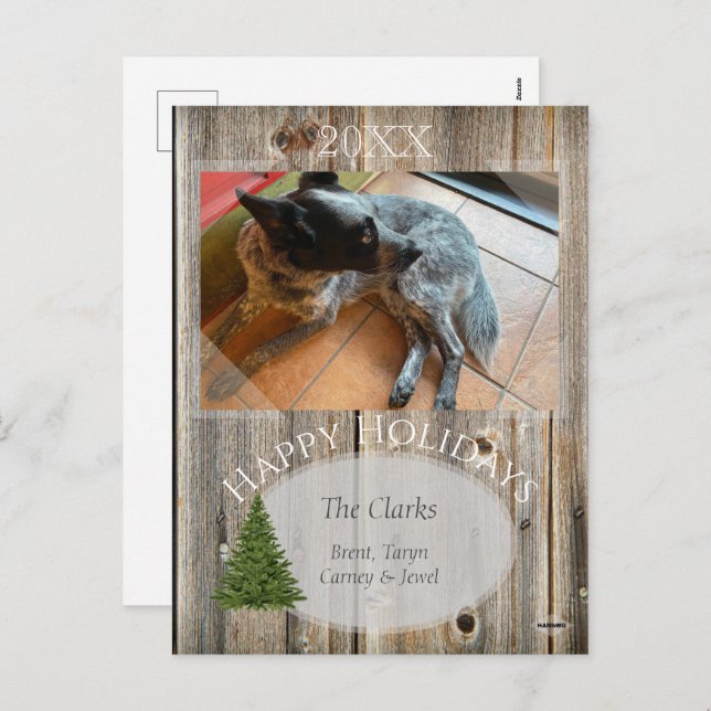 Rustic Naturalist Holiday Post Card HAMbyWG (Front/Back)
