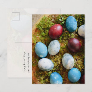 Rustic Nature-Dyed Easter Eggs Postcard