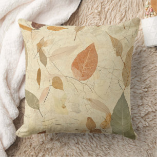 Rustic Nature-Inspired Leaf - Botanical Art (3) Cushion