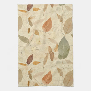 Rustic Nature-Inspired Leaf - Botanical Art (3) Tea Towel