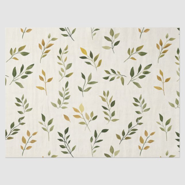 Rustic Nature-Inspired Leaf - Botanical Art (7) Tissue Paper (Front)