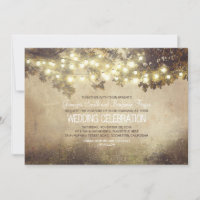 rustic nature tree branches lights wedding
