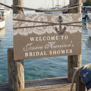 Rustic Nautical Anchor Beach Bridal Shower Banner