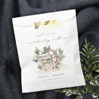 Rustic Nautical Anchor Wheel Leafy Floral Wedding