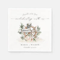 Rustic Nautical Anchor Wheel Leafy Floral Wedding