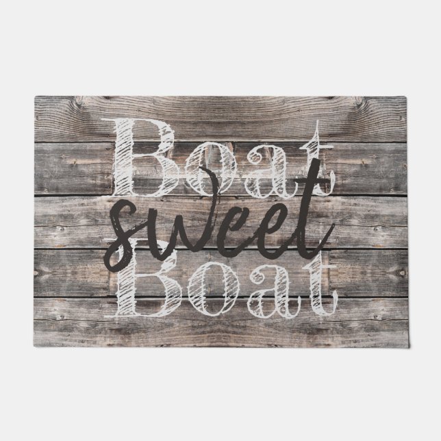 rustic nautical BOAT SWEET BOAT | Floor Mat (Front)