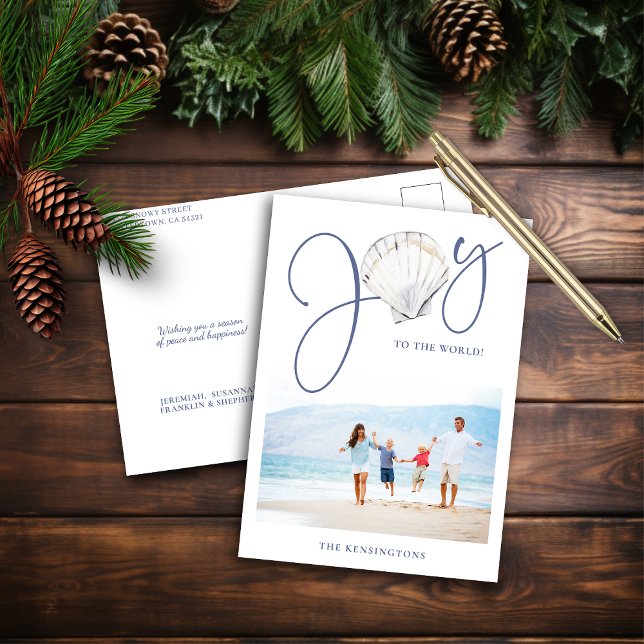 Rustic Nautical Christmas Joy Holiday Photo (Rustic Nautical Christmas Joy Holiday Photo Card)