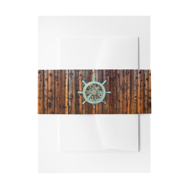 Rustic Nautical Wedding or Engagement Invitation Belly Band (Front Example)