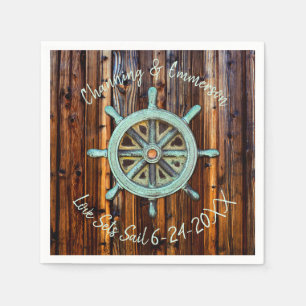 Rustic Nautical Wedding or Engagement Napkin