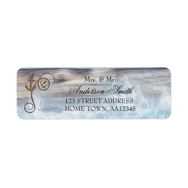 Rustic Nautical Wedding Return Address Label (Front)