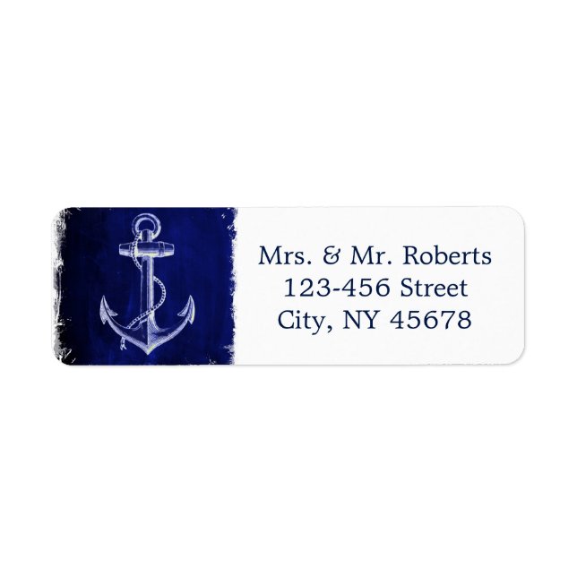 rustic Navy Blue anchor nautical wedding (Front)