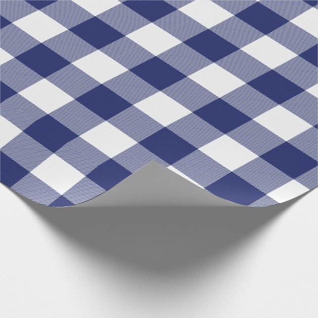 Rustic Navy Blue Buffalo Check Pattern Wrapping Paper (Corner)