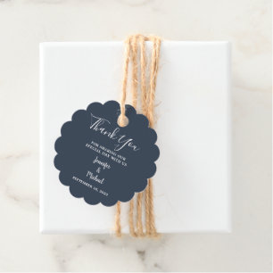 Rustic navy blue country Wedding Thank You Favour Tags
