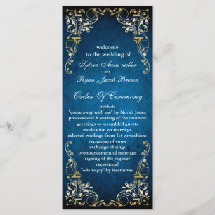 rustic "navy blue" regal wedding program programme