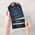 Rustic Navy Blue Wood String Light Wedding Song