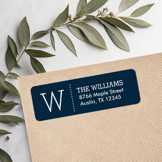 Rustic Navy Custom Monogram Return Address