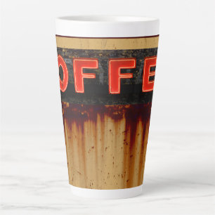 Rustic Neon Coffee Sign Latte Mug