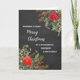 Rustic Nephew & Family Merry Christmas Card