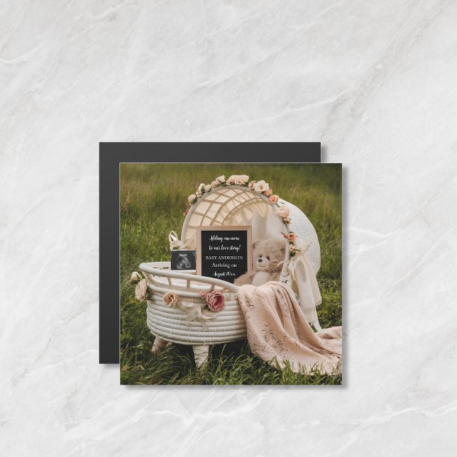 Rustic Neutral Baby Reveal pregnancy announcement (Creator Uploaded)
