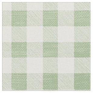 Rustic Neutral Beige Gingham Buffalo Plaid  Fabric
