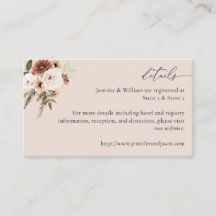 Rustic Neutral Boho Floral Details S2- Beige Enclosure Card