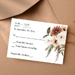 Rustic Neutral Boho Floral no Meal RSVP<br><div class="desc">Send this elegant,  watercolor Rustic Neutral Boho Floral RSVP meal card with your invitations for weddings and parties including Graduation parties. with a white background.

See our collection for the meal option.</div>